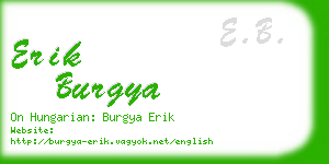 erik burgya business card